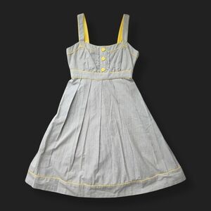 New Directions Gray and White Stripes Sleeveless Midi Dress Size 4